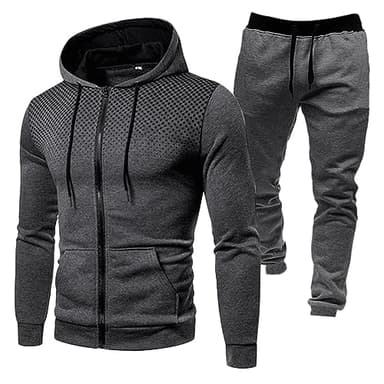 Ensemble de Foot Tenue Sport Homme DéContracté Hooded Survetement Sport Ensemble Chic VêTement Complet Zip Sweat à Capuche et Pantalon Jogging Homme Ensemble Training Homme Complet