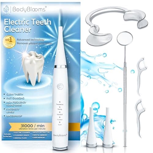 Kit detartrage dentaire pour tartre dentaire nettoyage à 5 vitesse. Brosse à Dent elimine tartre et saleté. kit anti tartre dentaire pour hygiene dentaire avec miroir dentaire détartrage dentaire