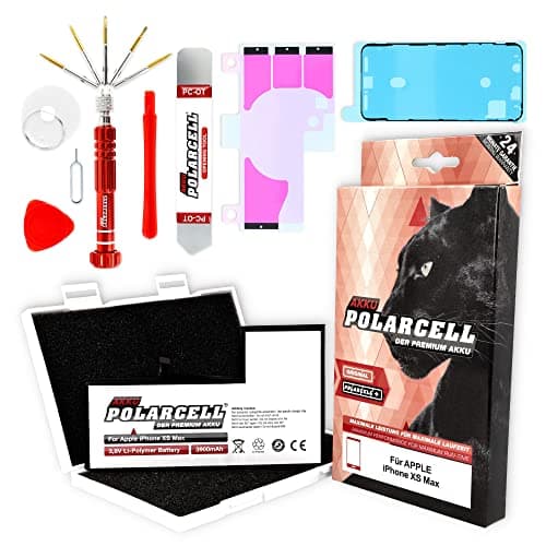 PolarCell Batterie Compatible avec Apple iPhone XS Max | 3900mAh | Kit d'outils | 23% de capacité en Plus Que la Batterie d'origine | A1921 A2101 A2102 A2103 A2104 | cellules de qualité A+