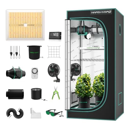 Mars Hydro Kit Culture Indoor TS1000 Dimmable Lampes De Croissance，80x80x160cm Tente De Culture ，chambre De Culture Kit Complet ，spectre Complet Avec Kit De Filtre Pour Digital Ventilateur En Ligne 4"