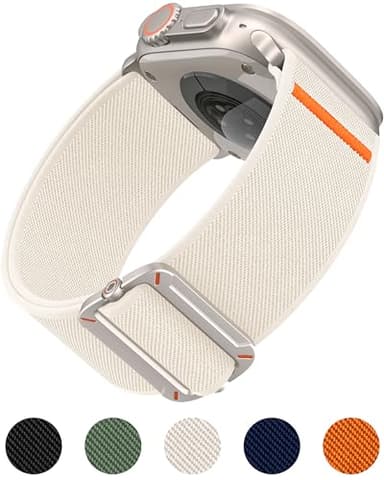 Higgs Nylon Bracelets Compatible avec Bracelet Apple Watch 44mm 46mm 45mm 42mm Ultra/Ultra 2 49mm Homme,Réglable Nylon élastique Sport pour iWatch Series 10 9 SE/2 8 7 6 5 4 3 2 1