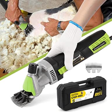 CGOLDENWALL Tondeuse Mouton Électrique 850 W 6 Vitesse Réglable Professionnelle pour Raser Les Moutons Animaux Laines Chèvres 220 V CE Avec Lubrifiant (13 dents droites)