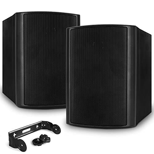 Power Dynamics BGO40 Enceintes Passives 2 Voies 100 Watts, Noir, Woofer 4", Livré par Paire avec Étrier de Fixation, Intérieur ou Extérieur, Grille en Aluminium et Support de Montage