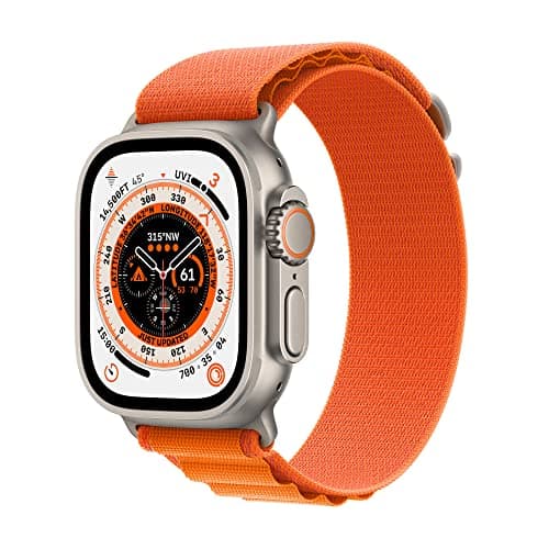 Apple Watch Ultra (GPS + Cellular, 49mm) Boîtier en Titane avec Boucle Alpine Orange - Small (Reconditionné)