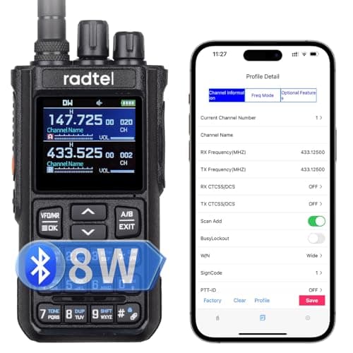 Radtel RT-900 Talkie-Walkie 8W Multi-Bande, Radio VHF/UHF 256 Canaux, Aviation, Marine, Batterie 2200mAh, Programmation Via Application