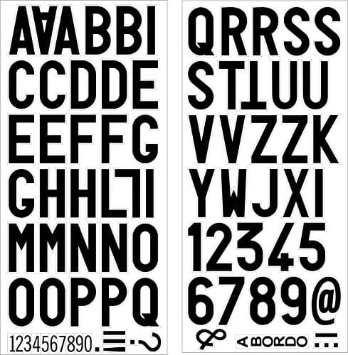 Quattroerre 1221 Kit Lettres Adhésives Plaque d'Immatriculation, Noir