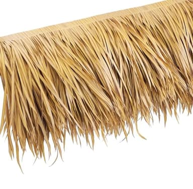 Yekuhe Chaume pour toiture Rouleau de Chaume en Palmier Toit en Paille de Style Mexicain Panneaux de Chaume Plastique PE pour Tiki Bar Garden Hawaii Jardin Parasol de Plage Clôture Partie(Color 1)