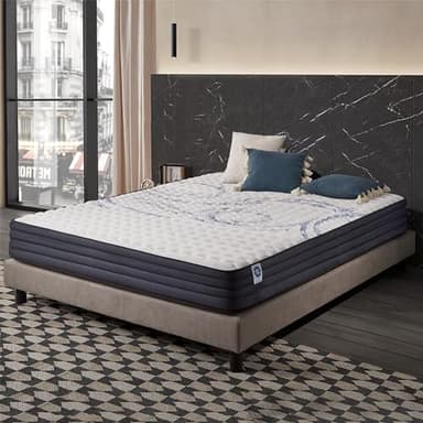 NATURALEX - Matelas PerfectSleep 120x190 cm - 21 cm - Soutien Mousse à mémoire de Forme - Accueil Blue Latex - Confort Équilibré - Respirant - 7 Zones - Réversible Face été/Hiver - Fabriqué en Europe