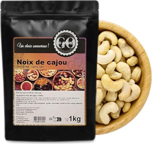 Noix de cajou entières (sans sel) 1000 g- LA PLANTIGO