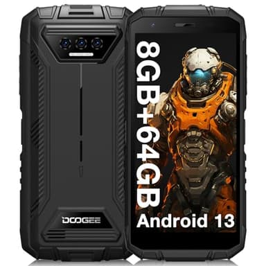 DOOGEE S41T Téléphone Portable Incassable 2024 8Go+64Go(1To), 6300mAh Batterie Smartphone Incassable 13MP Caméra, Smartphone Antichoc Écran 5.5" FHD Android 13, 4G Dual SIM/NFC