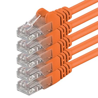 1aTTack.de 5X 5m Câble Réseau Cat6 Cat 6 - RJ45 Ethernet LAN DSL Routeur Modem - Orange