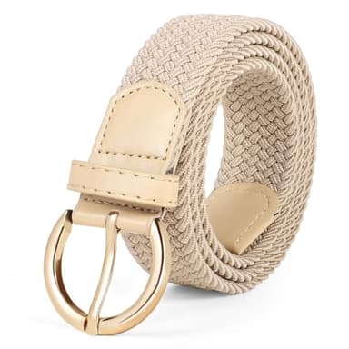 WERFORU Ceinture tissée en paille pour femme, Beige C, Länge 130cm