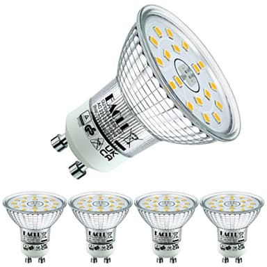 EACLL Ampoule LED GU10 Blanc Neutre 4.9W Remplace Halogène 75W, Lot de 4, 585 Lumens 4000K Non Dimmable, Projecteur sans Scintillement, Large Faisceau 120° Spot, AC 230V Lampe à Réflecteur