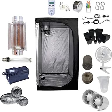 SUPACROP Pack Box HPS 600W Cooltube 120x120x200cm - Black Box 2 - Kit chambre de culture indoor complet