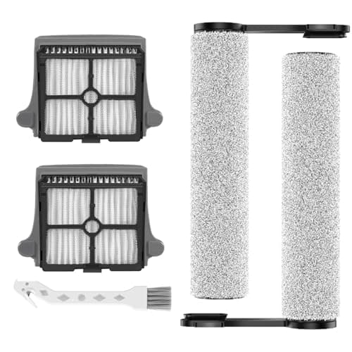 HUAPX Rouleau de Brosse de Rechange et Filtre HEPA pour Tineco Floor One S7 PRO FW200700EU/S6 FW110700DE Accessoires pour Aspirateur sec et Humide,2 Rouleaux de Brosse,2 Filtres,1 Brosse de Nettoyage