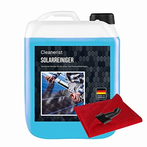 Nettoyant solaire 10 l - Concentré - Pour une dilution jusqu'à 1:25 - Avec chiffon en microfibre et robinet de drainage - Panneaux solaires - Cellules solaires