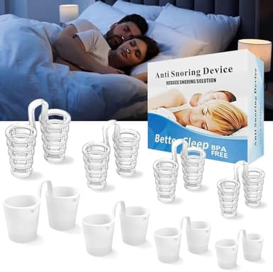 Pince à Nez Anti Ronflement, 8PCS Clip de Nez en Dilatateur Nasal Réutilisable Silicone Magnétique Dispositifs anti-ronflement Améliore la Respiration Empêcher le Ronflement (Transparent-8pc)