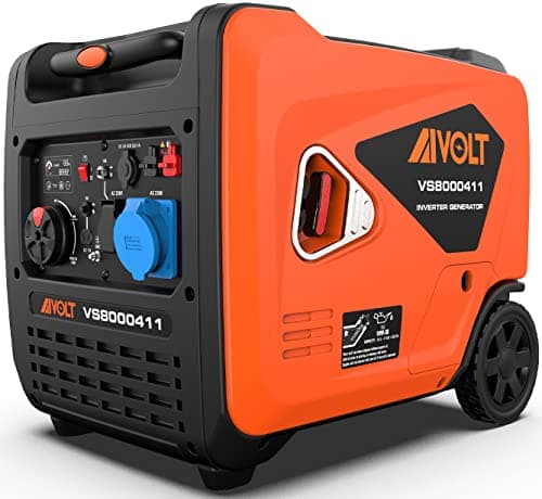 AIVOLT Groupe Électrogène d'essence 6000W Générateur d'onduleur Silencieux avec 2 Prises AC 230V, DC 12V et 2 USB Type-A Générateur de Démarrage Électrique et Manuel pour Camping, Extérieur, Industrie