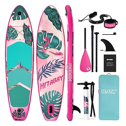 Stand Up Paddle Board Gonflable Adulte avec Accessoires Complet Sup Table 10'6" 320x81x15cm Max.150 kg (Rose)