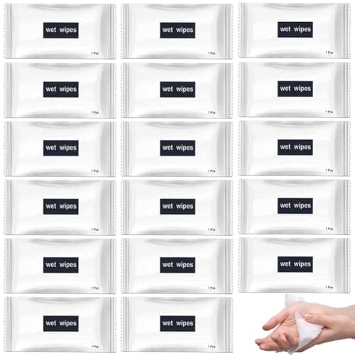 Lot de 30 lingettes humides jetables emballées individuellement, non parfumées pour les mains et le visage, lingettes nettoyantes portables pour voyage, restaurant, barbecue, bureau, usage quotidien