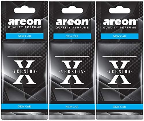AREON X Désodorisant Voiture Neuve Odeur Neuf Senteur Rétroviseur Pendu Noir 2D (New Car Lot de 3)