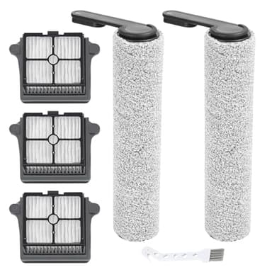 Rrochio Accessoires pour Tineco Floor One S7 Pro, 2 Brosse de Rouleau et 3 Filtre HEPA pour Aspirateur Tineco Floor One S6 Ensembles de Rechange Laveur Sec et Humide de Nettoyage