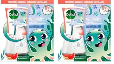 Dettol No Touch Kit Classic Distributeur Automatique de Savon, Pamplemousse, 250ml (Lot de 2)