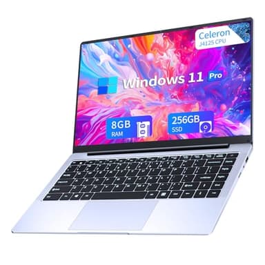 Insoluxia Ordinateur Portable Win11 Pro Celeron J4125 PC Portable, Laptop écran IPS FHD 14,1 Pouces, (8 Go LPDDR4 RAM 256 Go SSD ROM), PC Portable Convertible 180°, Mini HDMI protège Clavier français