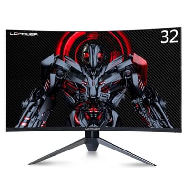 LC-POWER Ecran PC Gaming 32" incurvé 165Hz FHD 1080p, 1500R, 1ms MPRT, FreeSync, G-Sync Compatible, Overdrive, Moniteur Gamer Curvé Anti-Lumière Bleue/sans Scintillement, HDMI/DP - LC-M32-FHD-165-C-A