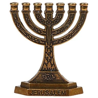 Fopytu Mini 7-Branch Menorah Candle Heurs pour Le Shabbat, Tabernacle, Cande Holdle Home Décor Ornaments Table Centrepied Affich