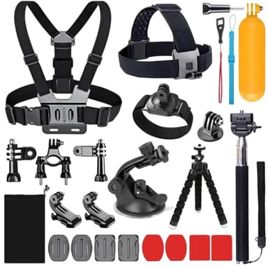 YHTSPORT 20-en-1 Accessoires Action Camera Accessory Kit pour GoPro Hero Session Hero 6 5 4 3 SJ4000 Xiaomi Yi DBPOWER et Autres caméras de Sport (20 in 1)