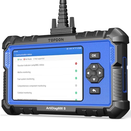 TOPDON OBD2 ArtiDiag600S Appareil de Diagnostic 9 Fonctions de Service (réinitialisation d'huile, BMS, ABS, SAS, EPB, DPF, TPMS, régulation de l'accélérateur) et 4 Diagnostics du système