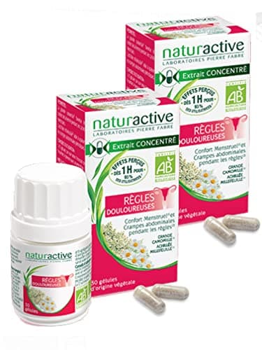 Naturactive Règles douloureuses BIO Confort Menstruel et Crampes abdominales pendant les règles - Lot de 2 boites de 30 gélules - Pack 2