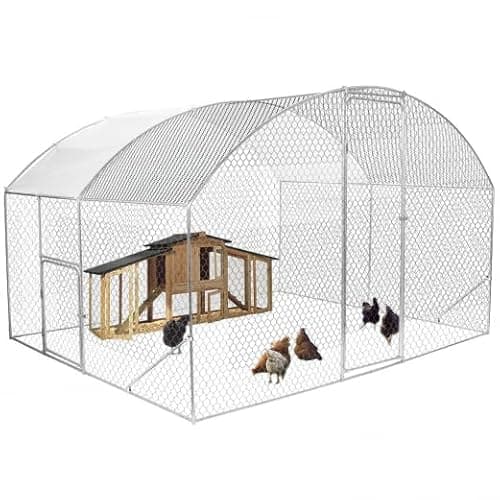 IDMarket - Enclos poulailler dôme 7,5 m² Parc grillagé 3x2,5 M avec Porte latérale