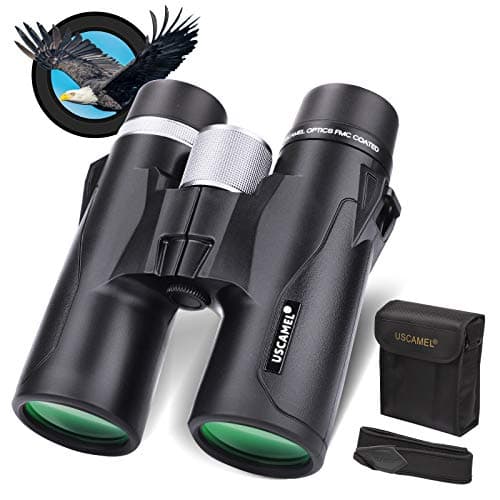 USCAMEL 10x42 Jumelles pour Adultes Compact HD Professional Le Noir Jumelles, antibuée et étanche Idéal pour Voyage Observation des Oiseaux, étoiles, Chasse Les Concerts