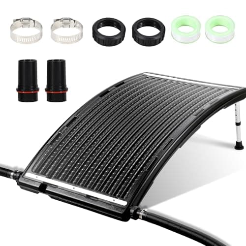 Vigevee Chauffage solaire pour piscine - 110 x 69 x 14 cm - Panneau solaire - Raccord de piscine - Diamètre : 38 mm - Chauffage solaire pour eau chaude - Piscine - Douche de jardin - Piscine