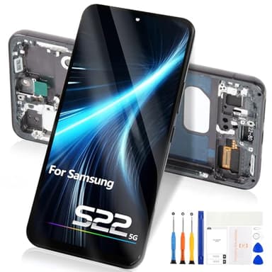 Écran LCD pour Samsung Galaxy S22 5G S901B - Remplacement D'écran pour Galaxy S22 5G LCD Display SM-S901B S901U S901N Écran Tactile Numériseur Verre Capteurs Assemblée avec Cadre