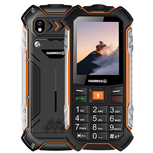 Hammer H Boost LTE- Telefono cellulare da Esterno Senza contratto, Display a Colori da 2.4 pollici, robusto, batteria Mega 3500 mAh, 4G impermeabile (IP68), Dual SIM, Nero, Taglia Unica