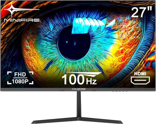 Minifire Moniteur 27 Pouces Écran PC, 100Hz, FHD (1920 x 1080), sRGB 110%, HDMI 1.4, USB-C, Anti-Bluelight, VESA 100x100mm