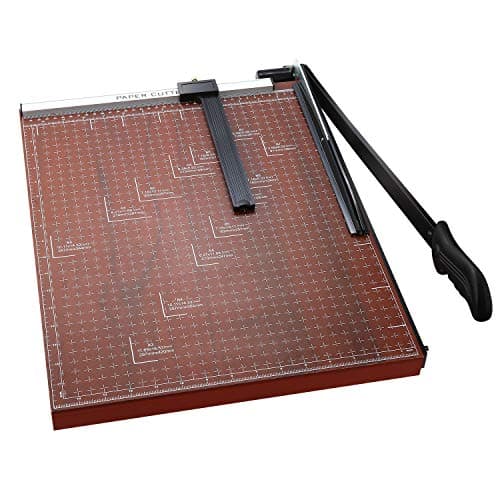 Voluker Coupe-papier A3, coupe-papier professionnel, coupe-papier, coupe-papier, socle en bois, 48,5 x 38,5 x 3,3 cm