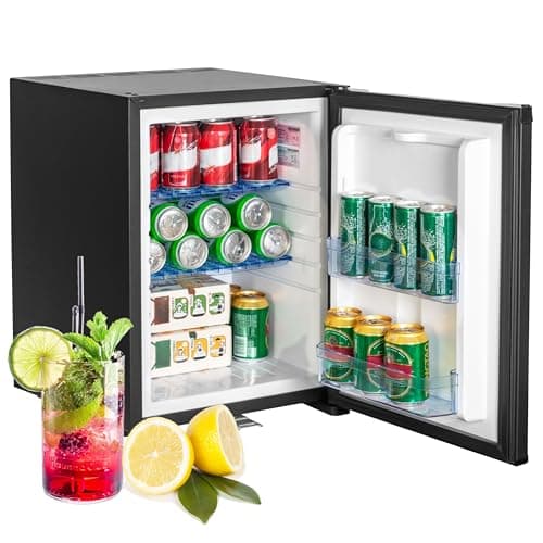 Smad Frigo Camping 12V 220V, Frigo Camping Car, avec Serrure, Frigo Caravane sans Bruit, pour Van Chambre Bureau Hôtel, 40L, Noir