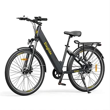 Eleglide Vélos électriques T1 Step-Thru, Vélo électrique de 27,5 Pouces,Batterie 36V 12,5Ah, écran LCD, 7 Vitesses, E-Bike Urbain pour Adulte Homme Femme, VTC (Gris foncé)