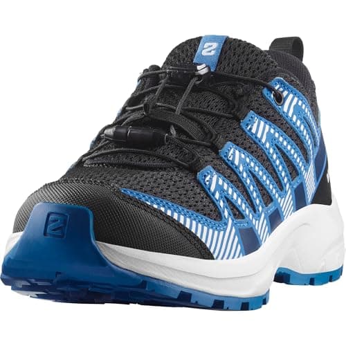 Salomon XA Pro V8 J Noir/Blanc/Bleu Français, Chaussures de randonnée polyvalentes pour Le Confort, idéales pour Les randonnées et Le Trail Running Lors d'aventures en Plein air. 3.8