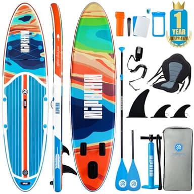 Niphean Paddle Gonflable Adulte avec Accessoires Stand up Paddle Gonflable, Siège de Kayak et Pagaie Paddle Double Usage, 320cm Paddle Gonflable Adulte 2 Personnes pour Adultes de Tous Niveaux