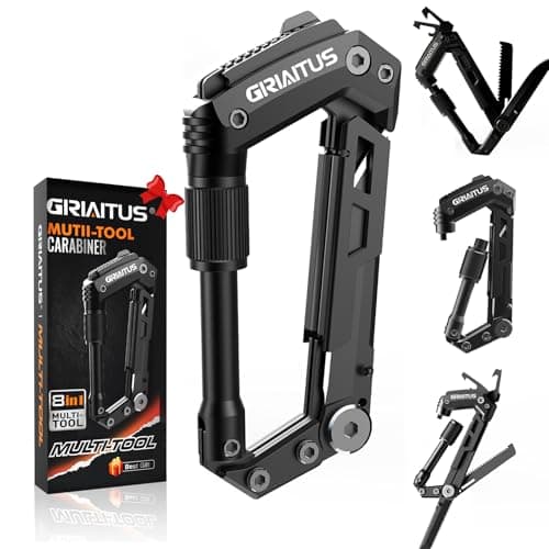Mousqueton Porte Clé 8en1 Couteau Multifonction Cadeau Homme Gadget Insolite Utile Accessoires Camping Avec Ouvre-Bouteille Règle Scie Tournevis