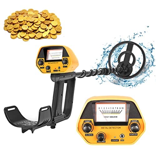 HIUYRFS Détecteurs de Métaux Haute Précision Hauteur Réglable 78-108cm, Professionnel Détecteurs de Métaux Bobine de Recherche Étanche de 25 cm avec pour Enfants et Adultes