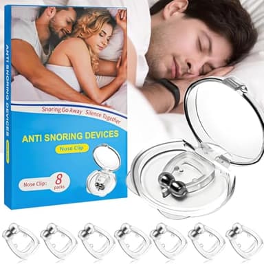 Pince à Nez Anti Ronflement, 8PCS Clip de Nez en Dilatateur Nasal Réutilisable Silicone Magnétique Dispositifs anti-ronflement Améliore la Respiration Empêcher