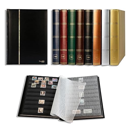 Prophila Classeur Album pour Timbres, 60 Pages, intérieur Noir (couv. Noir)
