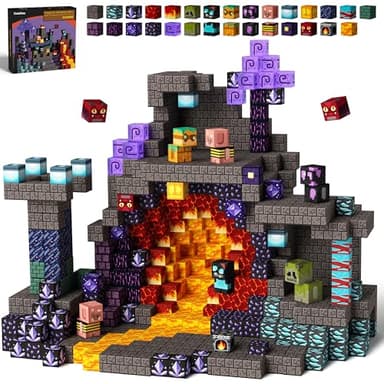 GobiDex 100PCS MagWonder Blocs Construction Magnétiques Enfants, Gemfifre Hollow pour Construire Mondes, Aventure Game-based, Jouet Sensoriel Montessori à Empiler, Cadeau pour Garçons et Filles dès 3+
