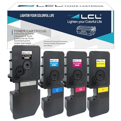 LCL TK-5230 TK5230 Cartouche de Toner Compatible pour Kyocera TK-5230 TK-5230K TK-5230C TK-5230M TK-5230Y Compatible pour Kyocera Ecosys P5021 P5021cdn P5021cdw M5521 M5521cdn M5521cdw(KCMY,4-Pack)